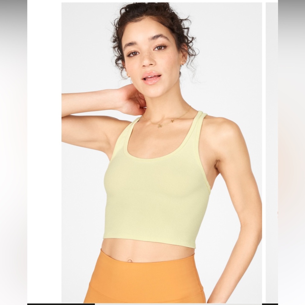 Fabletics Rylee SculptKnit Tank Lemon Creme Yellow